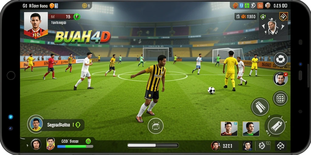 Tampilan menarik dari gameplay BUAH4D dengan aksi sepak bola yang mendebarkan.