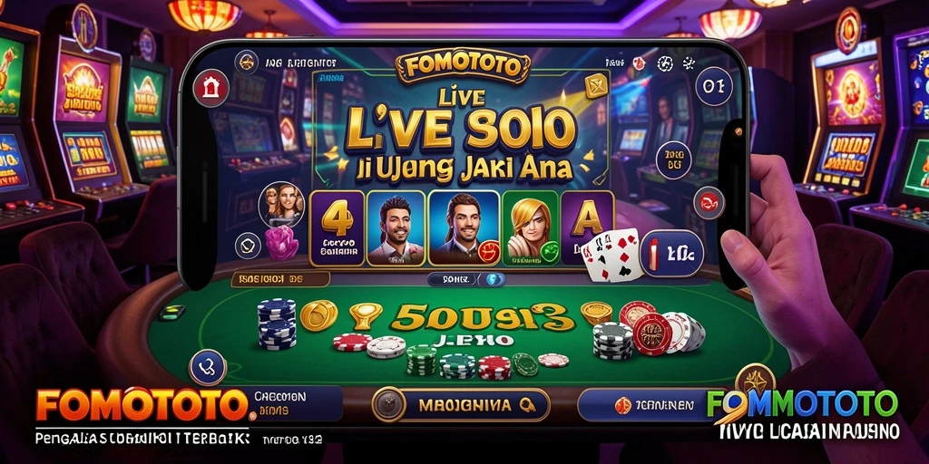 Tampilan menarik dari FOMOTOTO saat bermain Live Casino dengan dealer langsung.