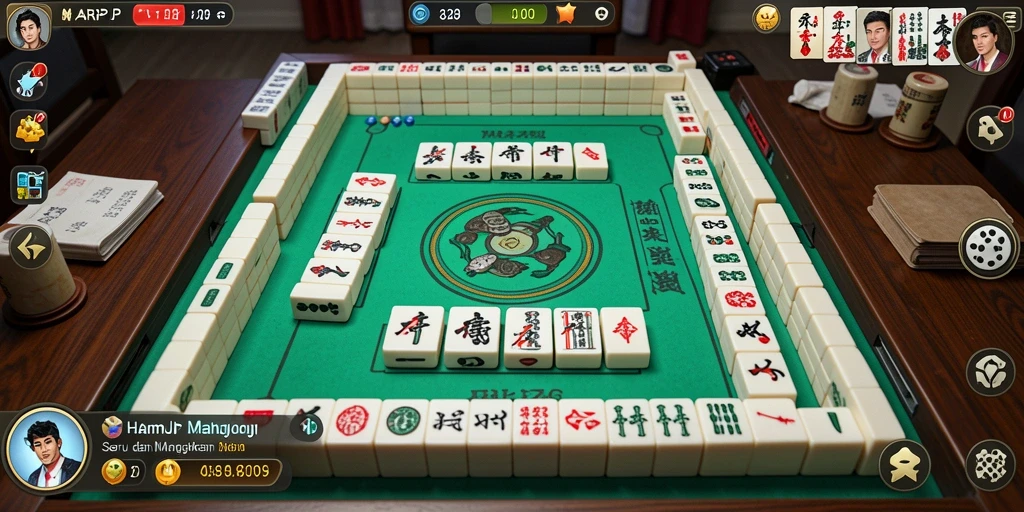 Screenshot gameplay HARAPJP menampilkan suasana permainan Mahjong yang seru.