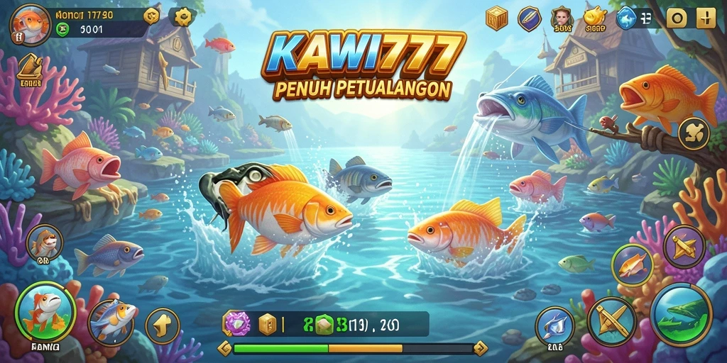 Tampilan aksi memancing seru di KAWI777 dengan grafis menawan.