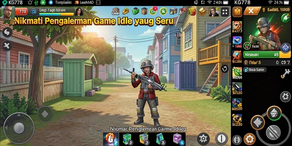 Tampilan menarik dari gameplay KG778 yang menampilkan aktivitas Idle.