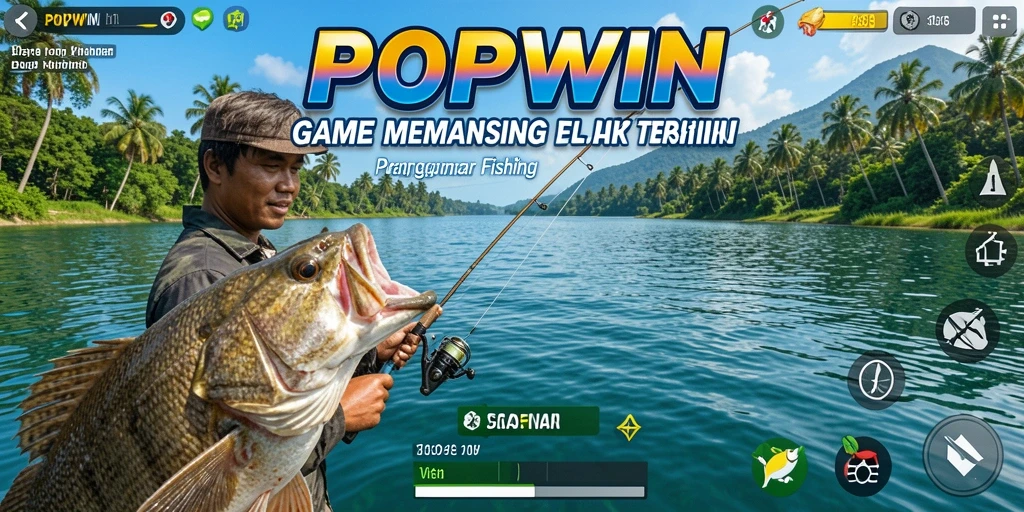 Tampilkan gameplay menarik dari POPWIN saat memancing ikan.