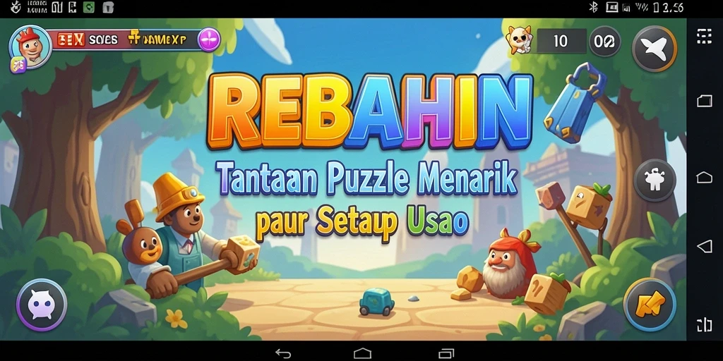 Tampilan gameplay menarik dari REBAHIN saat menyusun teka-teki.
