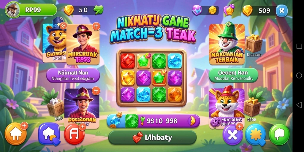 Tangkapan layar gameplay <strong>RP99</strong> memperlihatkan aksi seru mencocokkan objek.