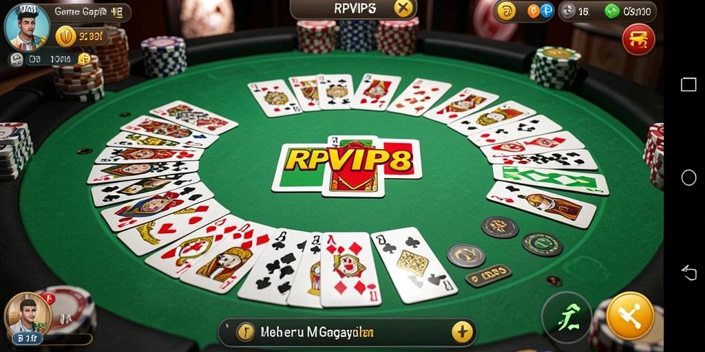 Screenshot gameplay RPVIP8 menampilkan pengalaman bermain Gaple yang menyenangkan.