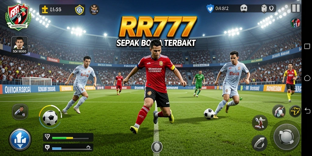 Gameplay menegangkan dalam pertandingan sepak bola yang seru.