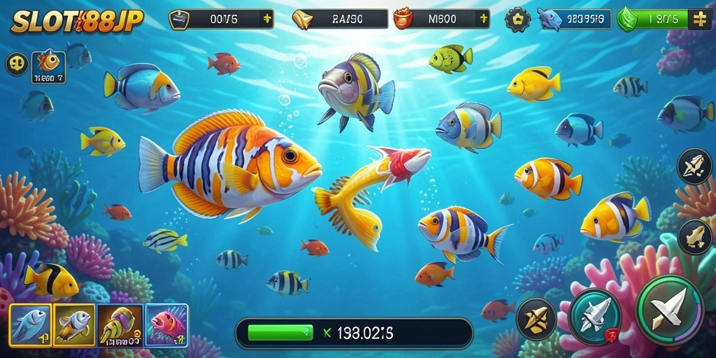 Tampilan gameplay seru Tembak Ikan di SLOT88JP.