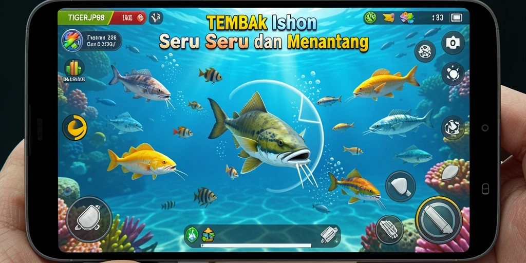 Screenshot utama TIGERJP88 menampilkan aksi seru menembak ikan.