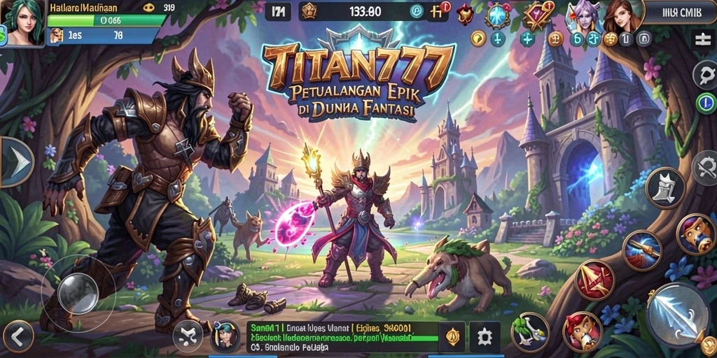 Tampilan gameplay RPG di TITAN777 yang menakjubkan dan dinamis.