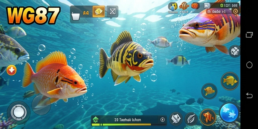 Tampilan gameplay WG87 dengan tembak ikan yang seru dan menantang.