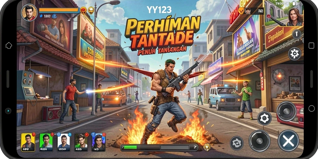 Tampilan gameplay YY123 yang menarik dan penuh warna.