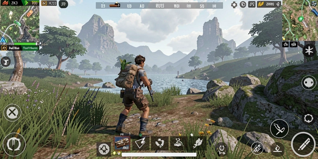Tampilan gameplay ZK3 yang menakjubkan di dunia terbuka.